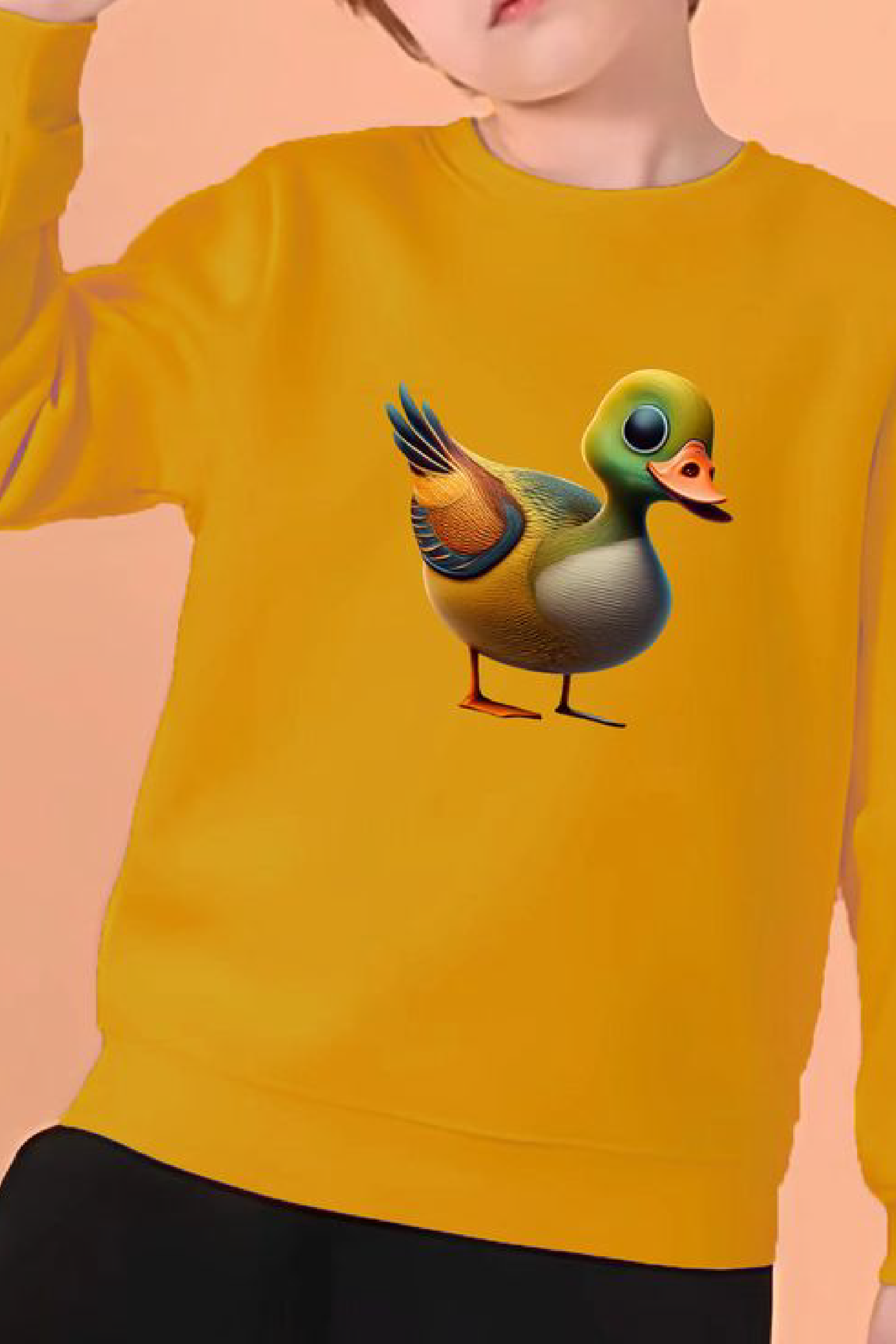 男の子用のトレンディな鳥プリントスウェットシャツ - クールで軽量、快適な春秋冬服。-01